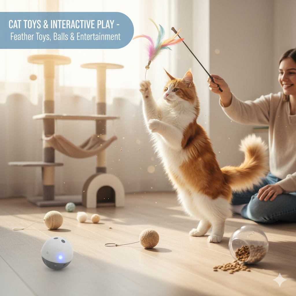 Cat Toys & Interactive Play - Feather Toys, Balls & Entertainment