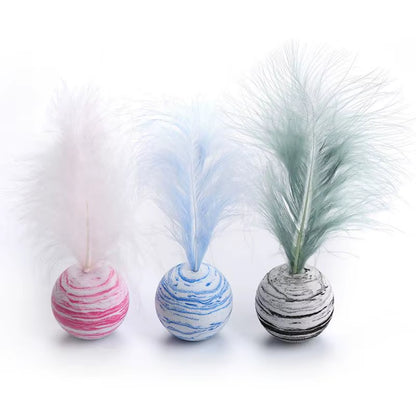 Cat Toy Ball Feather Funny Cat Toy Star Ball plus Feather Foam Ball Throwing Toys Interactive Toys Pet Supplies Katten Toy