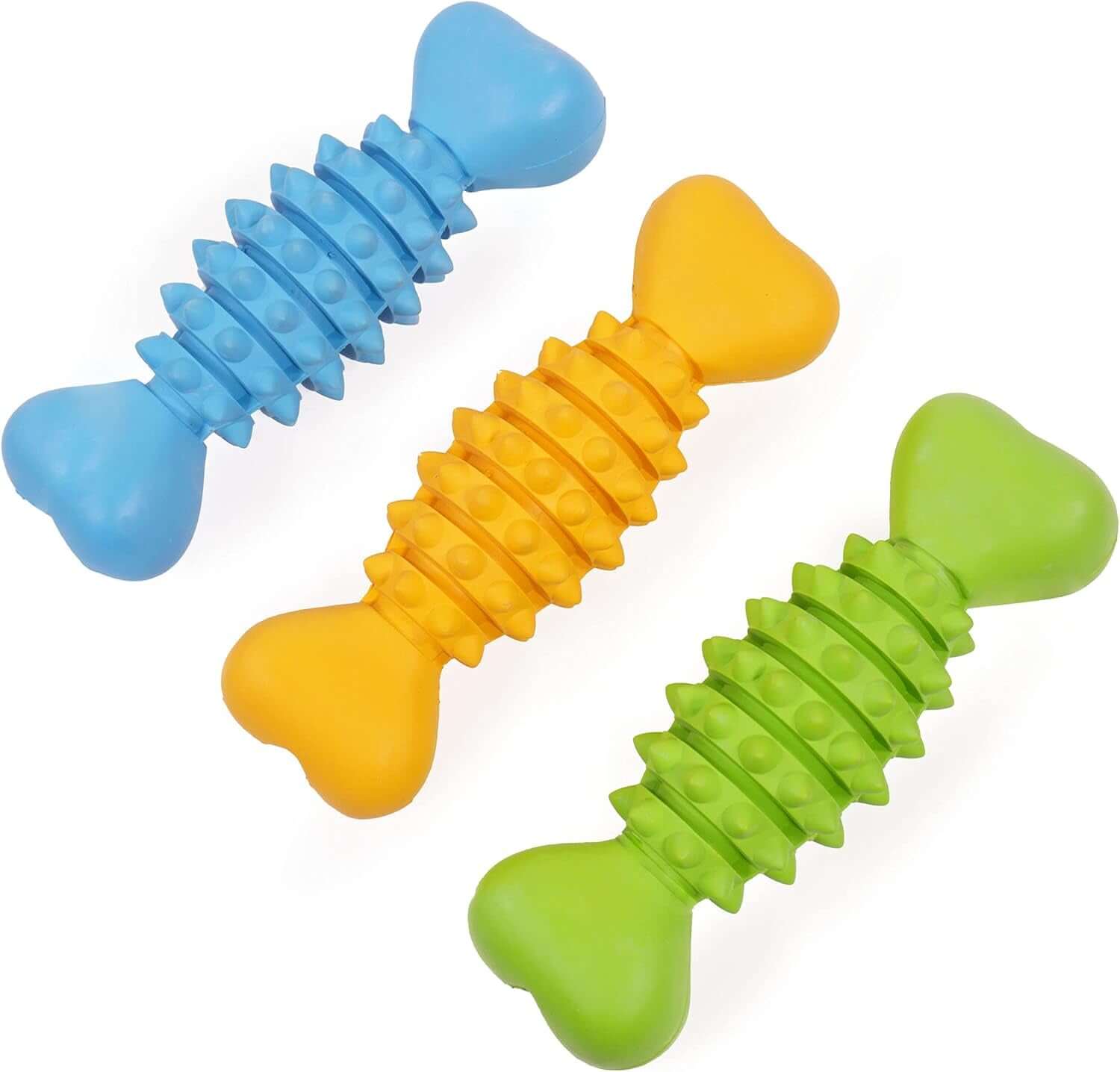 Rosewood Cyber Rubber Dental Bone for Dogs - Tough, Chew-Resistant Dog Toy - Non