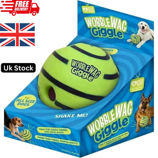 Wobble Wag Giggle Glow Ball Interactive Dog Toy Fun Giggle Sounds When Rolled