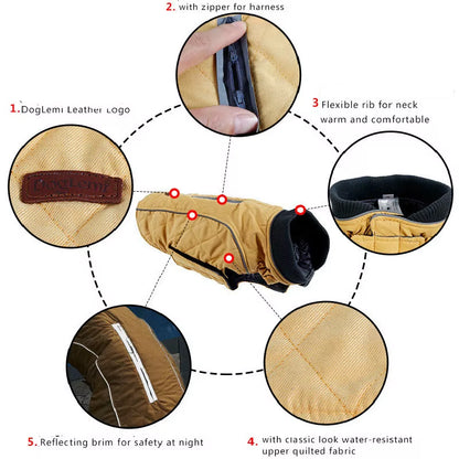 High Quality Dog Clothes Quilted Dog Coat Pet Warm Jacket Vest New Big Dog Retro Cozy Thick Vest Clothing 6 Colors