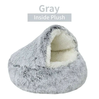 Plush round Cat Bed Pet Mattress Warm Soft Comfortable Basket Cat Dog 2 in 1 Sleeping Bag Nest for Small Dogs