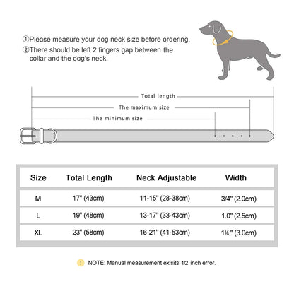 Dog Collar High Quality PU Leather Pet Collars Anti-Lost Tag Collar Adjustable for Small Medium Dogs Chihuahua Pug Accessories