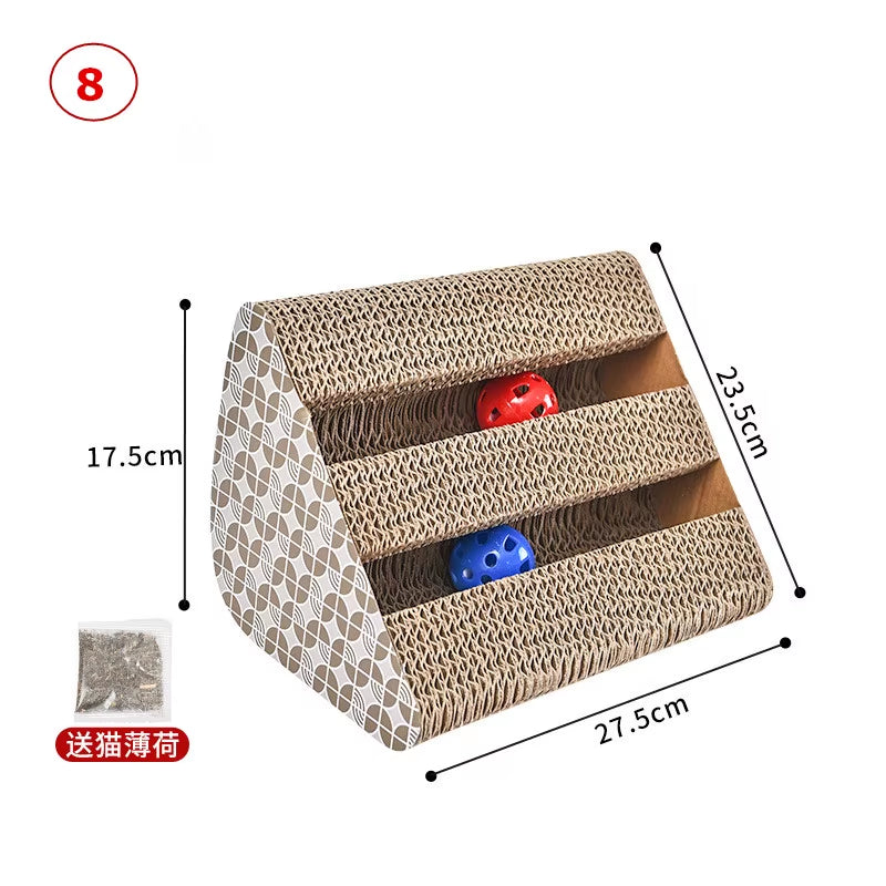 Cat Scratch Board Pad Grinding Nails Interactive Protecting Furniture Cat Toy Corrugated Large Size Catw Scratcher Toy Cardboard
