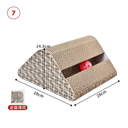 Cat Scratch Board Pad Grinding Nails Interactive Protecting Furniture Cat Toy Corrugated Large Size Catw Scratcher Toy Cardboard