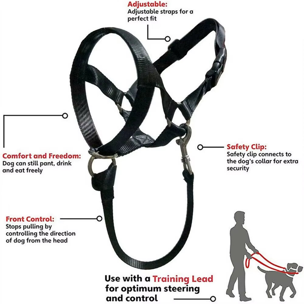 Dogalter Dog Halter Halti Training Head Collar Gentle Leader Harness Nylon Pet Accessory No Pull Bite Straps Training Leash
