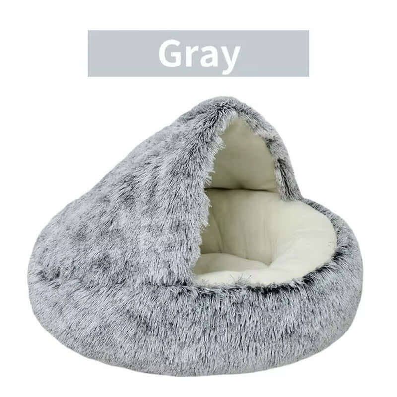 Plush round Cat Bed Pet Mattress Warm Soft Comfortable Basket Cat Dog 2 in 1 Sleeping Bag Nest for Small Dogs