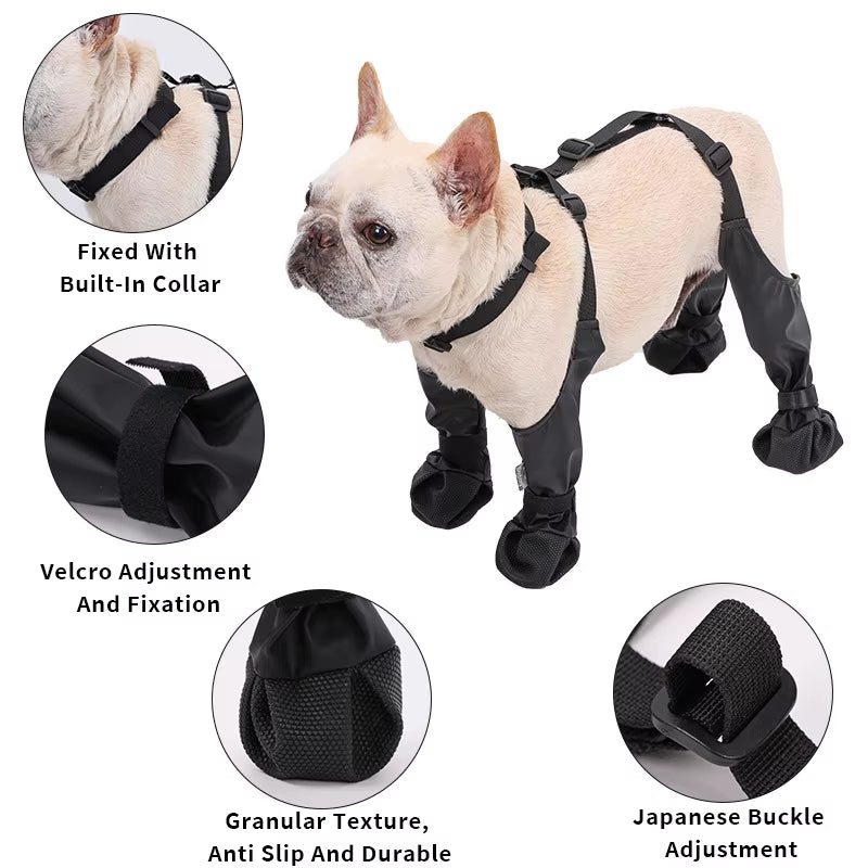 1Set Pet Rain Shoes Dog Rain Boots Waterproof Dog Boots Small Puppy Medium Large Dogs Pet Booties Anti-Slip Dog Shoes Rain Snow