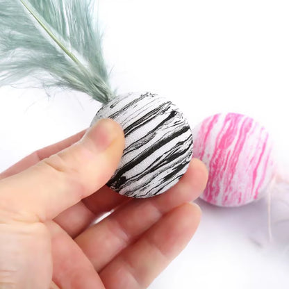 Cat Toy Ball Feather Funny Cat Toy Star Ball plus Feather Foam Ball Throwing Toys Interactive Toys Pet Supplies Katten Toy