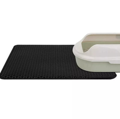 Double Layer Cat Litter Mat Non-Slip Washable Pad for Cats Litter Box, Paw Clean