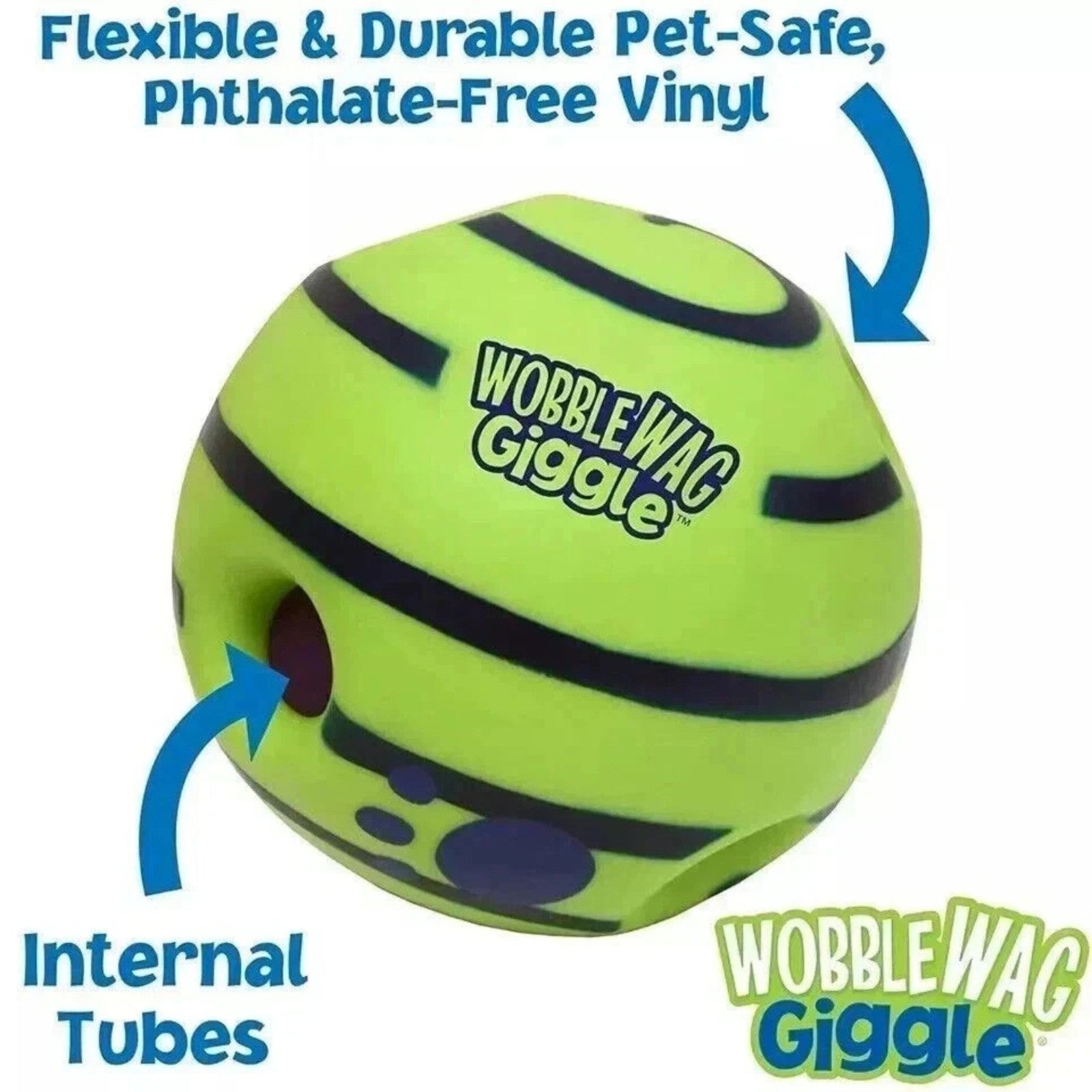 Wobble Wag Giggle Glow Ball Interactive Dog Toy Fun Giggle Sounds When Rolled
