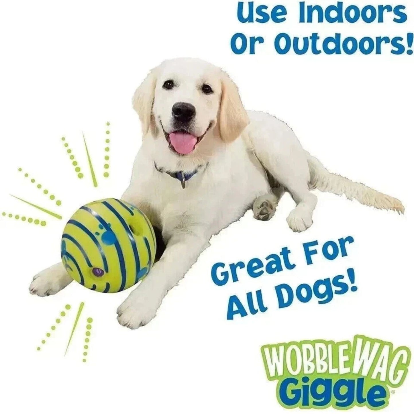 Wobble Wag Giggle Glow Ball Interactive Dog Toy Fun Giggle Sounds When Rolled