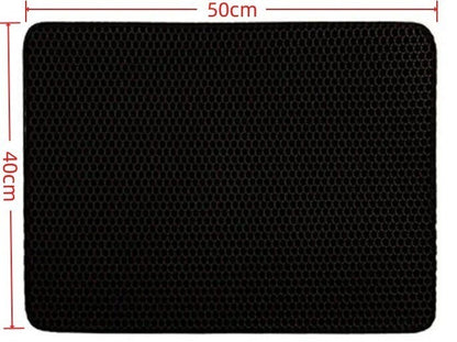 Double Layer Cat Litter Mat Non-Slip Washable Pad for Cats Litter Box, Paw Clean