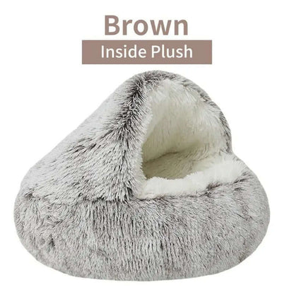 Plush round Cat Bed Pet Mattress Warm Soft Comfortable Basket Cat Dog 2 in 1 Sleeping Bag Nest for Small Dogs