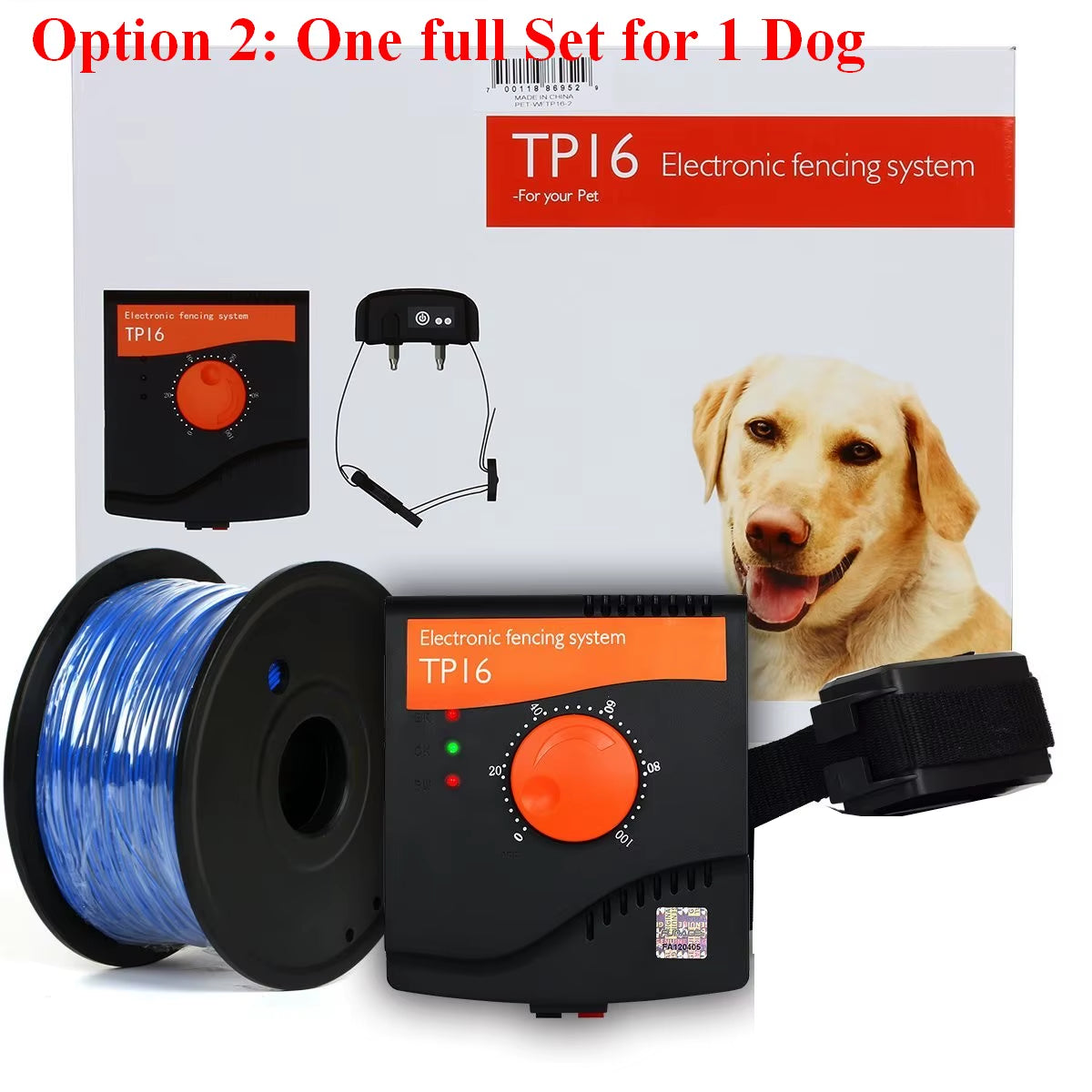 TP16 Pet Dog Electric Fence, Rechargeable Waterproof, 6 Level, Dog Wired Fence Containment, Pet Training Collar, anti Run Away
