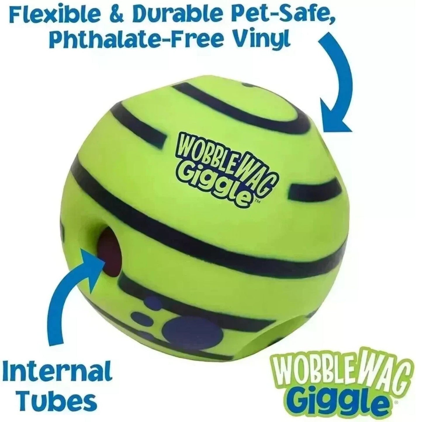Wobble Wag Giggle Glow Ball Interactive Dog Toy Fun Giggle Sounds When Rolled