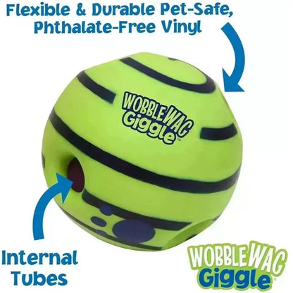 Wobble Wag Giggle Glow Ball Interactive Dog Toy Fun Giggle Sounds When Rolled