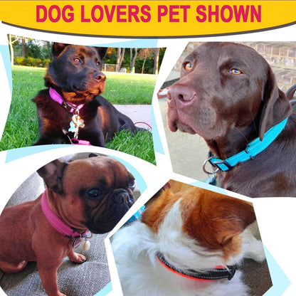 ATETEO Dog Collar, Reflective Adjustable Basic Dog Collar with Soft Neoprene Pad